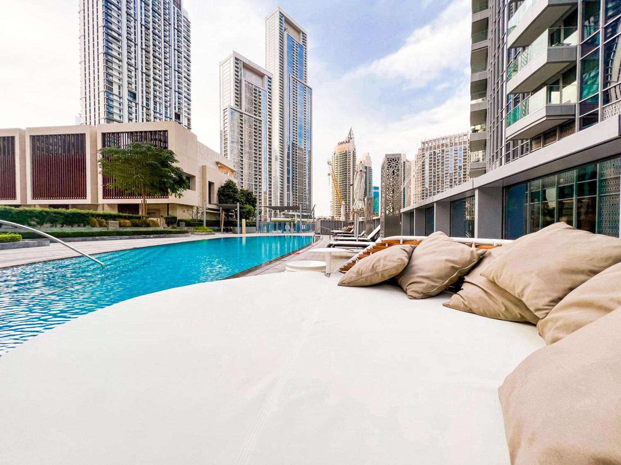 Downtown Luxury - Stunning Burj Khalifa & Sea View - 5 Minutes Walk To Dubai Mall Kültér fotó