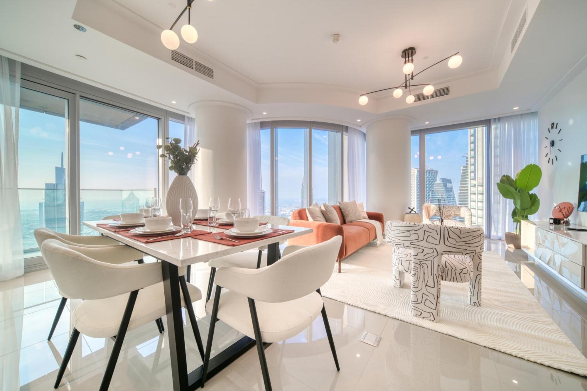 Downtown Luxury - Stunning Burj Khalifa & Sea View - 5 Minutes Walk To Dubai Mall Kültér fotó